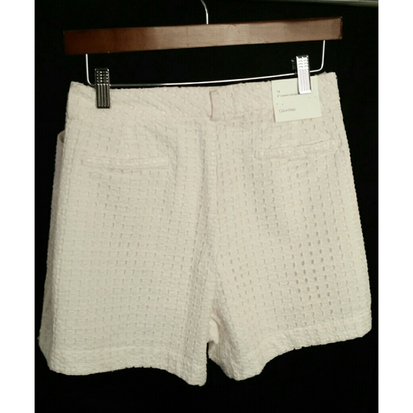 Calvin Klein Eyelet Cotton Shorts - Picture 2 of 2